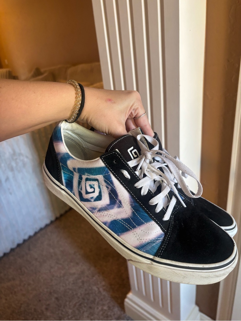 Vans Black & Blue Tie-Dye Low Top Sneakers